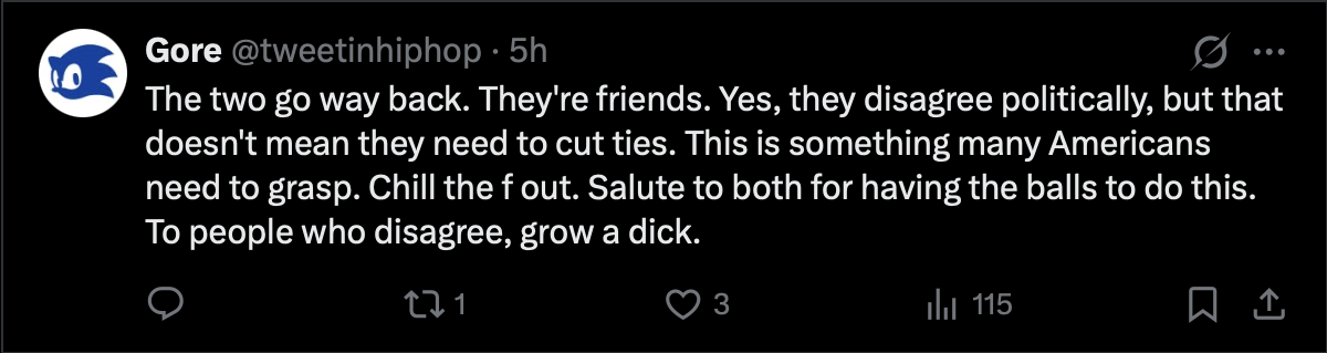 Fan reaction defending the Kid Rock collaboration